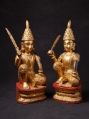 Pair of antique Burmese Nat statues from Burma made from Wood