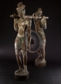 Set antique Burmese gong carriers from Burma made from Wood